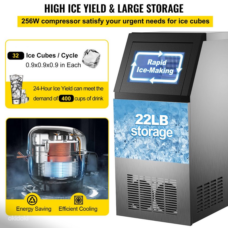 Jääkuubikute masin / jäämasin kuni 60kg/24h, uus (foto #2)