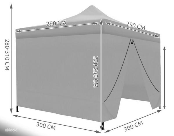 3x3m pop-up палатка, все стены, серая, новая (фото #1)