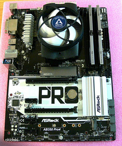 AsRock AB350 Pro4, Ryzen 5 3400G, DDR4 16GB, SSD 250GB M.2 (4 foto / 10)