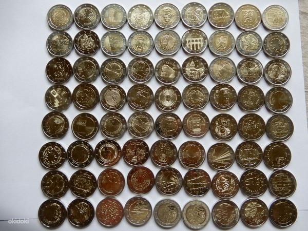 72 разные памятные монеты номиналом 2 евро (фото #1)