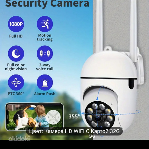 Беспроводная wi-fi камера безопасности (фото #1)