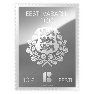 Продам серебрянную марку к 100 летию Эстонской Республики