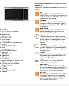 Mikrolaineahi Whirlpool MWP 253 SX (4 foto / 6)