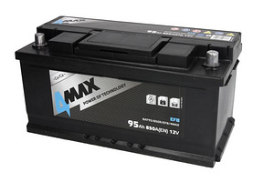 Auto käivitusaku 4MAX 12V 95Ah 850A START&STOP EFB (1 foto / 1)