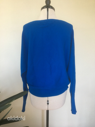 Синий вязаный свитер/свитер L-XL (фото #2)