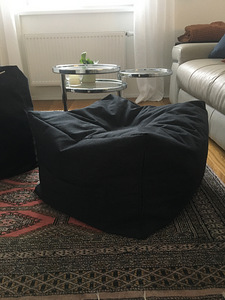 Tumedast hallikaspruunist kangast puff jalatugi kott-tool (5 foto / 7)