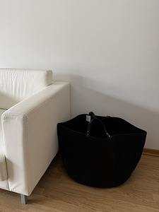 Musta värvi XXL puuvillanöörist korv kott Ikea korv (2 foto / 10)
