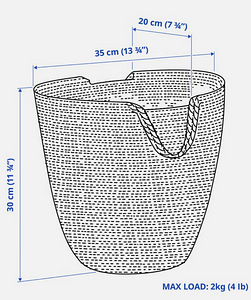 Musta värvi XXL puuvillanöörist korv kott Ikea korv (9 foto / 10)
