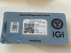 Naturaalne teemant 0.63ct G/SI2 IGI sertifikaat (2 foto / 4)