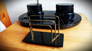 Antiikne NERO MARQUINA marmorist tindipott - 1930ndad (1 foto / 9)