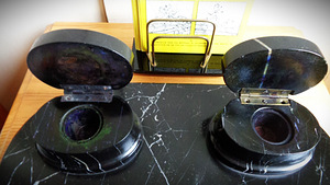 Antiikne NERO MARQUINA marmorist tindipott - 1930ndad (6 foto / 9)