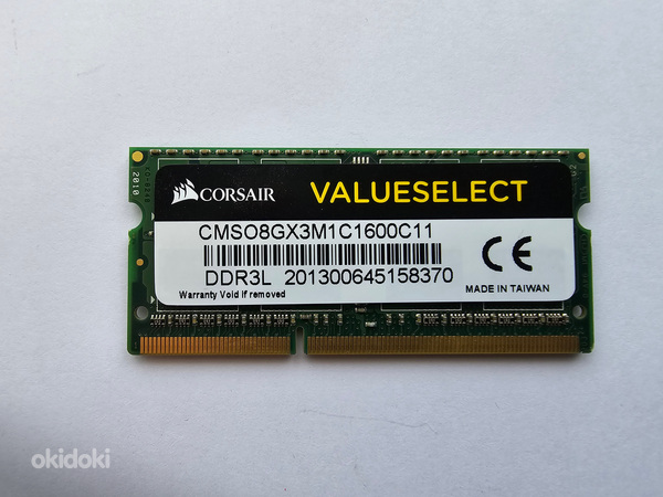 Оперативная память (ОЗУ) Corsair 8GB 1600Mhz DDR3L SODIMM CMSO8GX (фото #1)