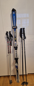 Rossignol mäesuusad 160cm + suusakepid 120 ja 125cm (4 foto / 5)