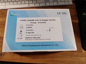 Набор из 20 быстрых тестов на cOVID-19 (горло или ноздря) (1 фото из 1)