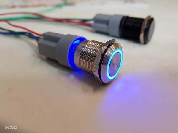 Кнопка 19мм для авто и LED подсветкой start-stop без фиксы (фото #1)