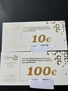 Elamus Spa kinkekaart hinnaga 110 eurot