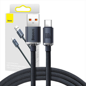Baseus Crystal Shine cable USB to USB-C, 100W, 1.2m (black) (1 foto / 7)