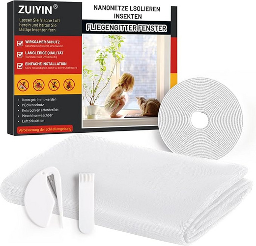 ZUIYIN aknavõrk sääskede vastu 130x150cm — 3 KOMPLEKTI (6 võ