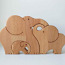 Деревянная головоломка - милое семейство слонов (фото #1)