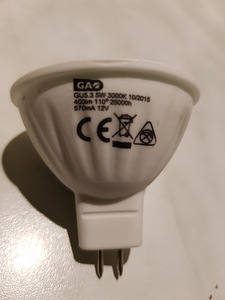 LED pirn 5W 12V GU5.3 GA 3000K 400lm (1 foto / 2)