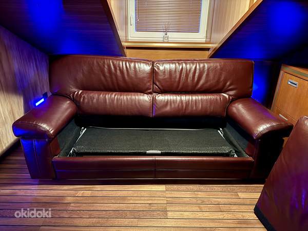 Диван-кровать 2 шт. (темно-красный и темно-коричневый) (фото #6)