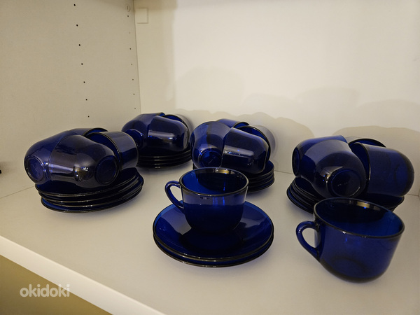 Синие чашки и тарелки (фото #1)