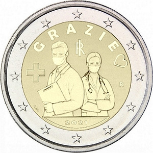 2 евро Италия 2021 UNC
