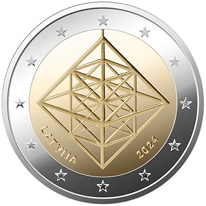 2 Евро Латвия 2024 UNC (1 фото из 1)