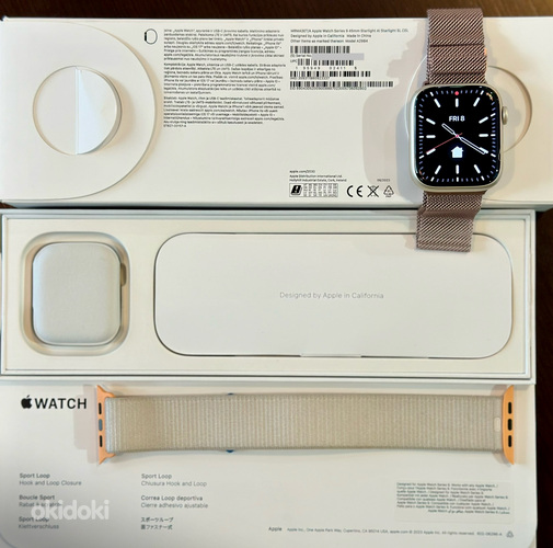 Apple Watch Series 9 45mm LTE Starlight Sport Loop, nagu uus (foto #2)