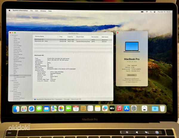 Apple Macbook Pro 13 M1 8/256GB Space Grey hall. (foto #7)