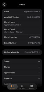 Apple Watch Ultra 3 49mm Natural Ti AB Ocean Band, uueväärne (6 foto / 9)