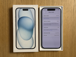 Apple iPhone 15 Blue 128GB uueväärne. Aku 100%. Garantii (8 foto / 9)