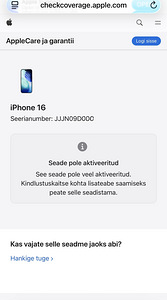 Apple iPhone 16 White 128GB uus, aktiveerimata. Garantii (4 foto / 4)