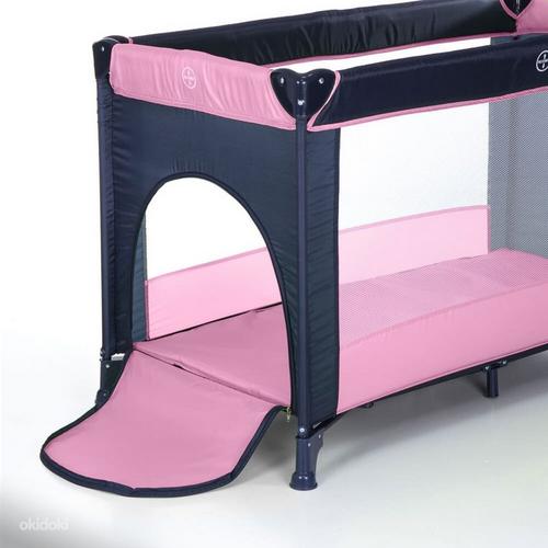 Раскладная детская кроватка-манеж, розовая, новая (фото #4)
