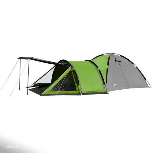 Палатка Traper 4-х местная, зеленый/серый (фото #1)
