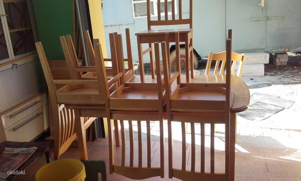 Деревянный стол и 6 стульев (фото #2)