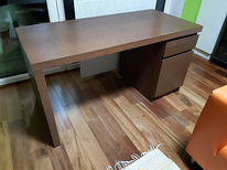 Рабочий стол140x65x73 см черный и коричневый