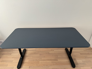 Ikea BEKANT töölaud/kirjutuslaud, 160x80cm, sinine/must (1 foto / 1)