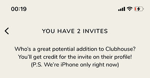 Clubhouse invitation