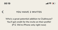 Clubhouse invitation