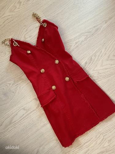 Красное джинсовое платье xs new (фото #1)