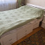 Белая кровать 140 с ящиками и прикроватными тумбочками (фото #1)