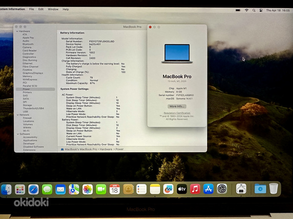 Apple Macbook Pro 13 M1 8/256GB SWE серый, в хорошем состоянии! (фото #7)