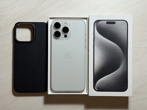 Apple iPhone 15 Pro Max 256GB White Ti, nagu uus! Aku 99% (1 foto / 9)