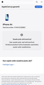 Uus! Apple iPhone Air Cloud White 256GB, garantii 05.2027 (5 foto / 5)