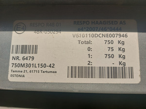 Прицеп Respo 750M301L150 PLH (3 фото из 3)