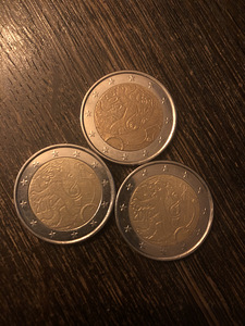 2 евро Финляндия 2010 Юбилейная монета 3шт Финская валюта 150 лет