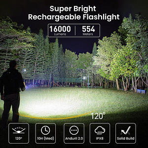 SOFIRN Q8Plus 16000 Lumens Rechargeable Flashlight !!! (7 foto / 10)
