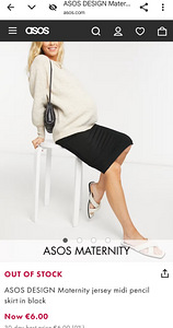 ASOS DESIGN Maternity jersey midi pencil skirt in black (1 foto / 3)