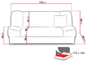 Sofa GABI-Zetta 305 (Diivan / Diivanvoodi kastiga) Hall (3 foto / 9)